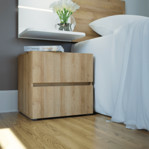 Set De 2 Tables De Chevet Lenybelardo - Chêne / Blanc