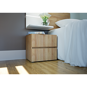 Set De 2 Tables De Chevet LENYBELARDO - Chêne / Blanc