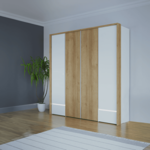 Armoire Lenybelardo - Chêne / Blanc