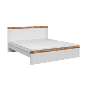 Lit HOLTEN 160x200cm - Blanc / Chêne Promos printemps