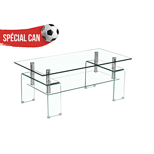 Table Basse Bianco Avec Niche - Blanc Transparent