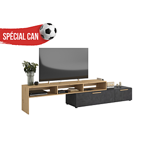 Grand Meuble Tv Raw Rotatif - Beige / Noir