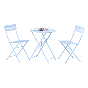 Set Bistrot Baihe Avec 2 Chaises + Table - Bleu Ciel