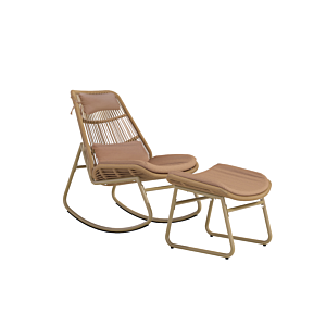 Chaise Relax + Repose Pieds ALICIA - Taupe