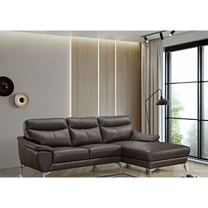 Canapé D'angle Droit HENRY - Chocolat