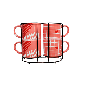 Set De 4 Mugs En Porcelaine - Multicouleur Thermos et Boîtes de conservations
