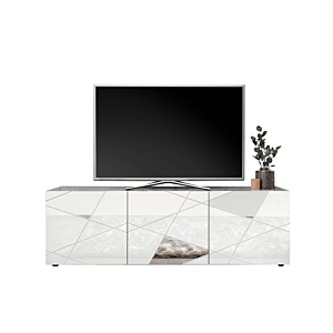 Meuble Tv 3 Portes VITTORIA - Blanc 