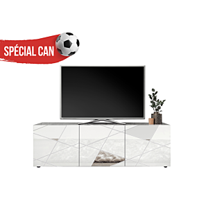 Meuble Tv 3 Portes Vittoria - Blanc 
