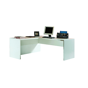 Bureau DISEGNO Avec Retour Caisson non inclus - Blanc Nacré