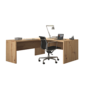 Bureau DISEGNO ART + RETOUR 180cm -Blanc crème / Beige Bureau Junior