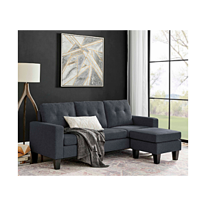 CANAPE D'ANGLE FIORI REVERSIBLE - Gris Foncé