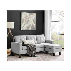 CANAPE D'ANGLE FIORI REVERSIBLE - Gris Clair