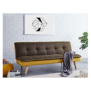 Canapé-Lit MERY - Marron / Moutarde