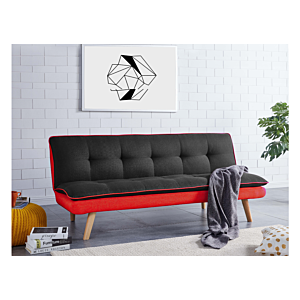 Canapé-Lit MERY - Noir / Rouge