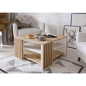 Table Basse Cardigan - Beige / Blanc