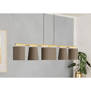 Suspension Filaire 5Xe14/40W/230V Almedia - Cappuccino 