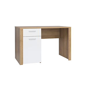 BUREAU BALDER 1PORTE Et 1TIROIR - Blanc / Chêne Bureau Junior