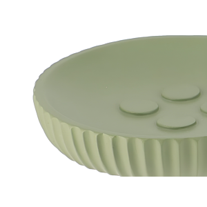 Porte Savon En Résine Striée - Kaki