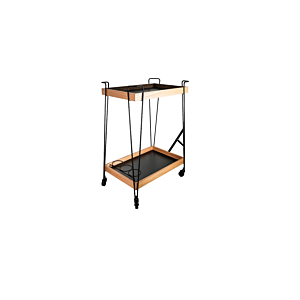 Chariot de service OAKWOOD - Noir / Beige Soldes été