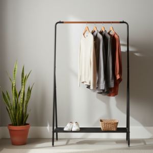 Porte-Cintres Polimeno 164cm - Noir/Noyer