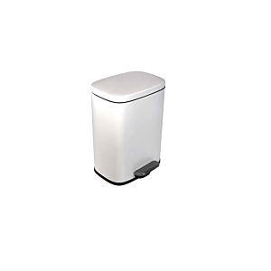 Poubelle 12L À Pédale Rectangulaire - Blanc Mat Soldes été