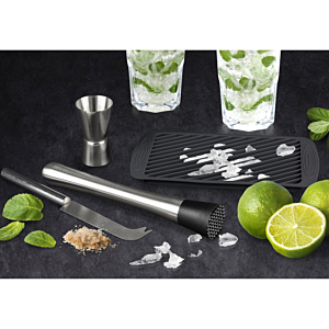COFFRET A MOJITO 4 ACCESSOIRES - Noir / Argenté