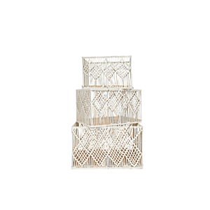 Lot De 3 PANIERS RECTANGULAIRE GIGOGNE - Beige Paniers et corbeilles