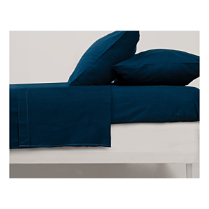 Drap Plat Uni Flanelle 260X240Cm - Bleu Marine