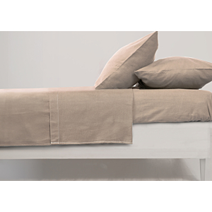 Drap Plat Uni Flanelle 220X240Cm - Taupe