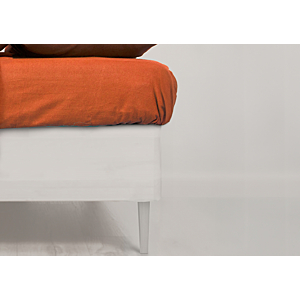 Drap Housse Uni Flanelle 160X200Cm - Terracota