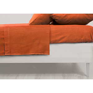 Drap Plat Uni Flanelle 220X240Cm - Terracota