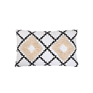 Coussin Décoratif Motifs Géométriques 30x50cm -Blanc / Noir Promos printemps