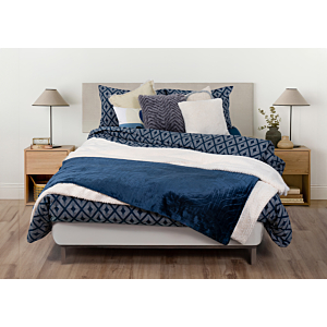 Housse De Couette Losange 260X240Cm - Bleu Marine