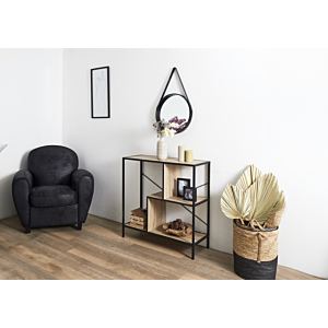 Étagère EDISON 80x30x79,5cm - Beige / Noir