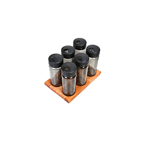 SET DE 6 BOCAUX À ÉPICES - Noir Soldes été