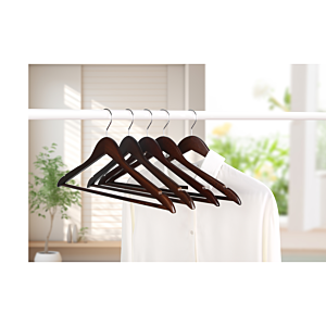 Set De 5 Cintres En Bois - Marron