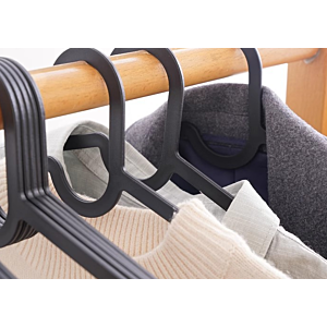 Set De 10 Cintres En Plastique - Noir