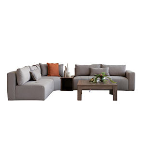 Salon NEW RYAD Toile Avec Table De Coin - Taupe