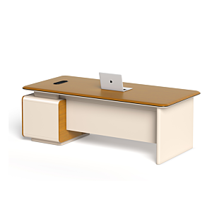 BUREAU OPERATIONNEL MAJESTY 180cm - Marron / Beige