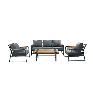 SALON De JARDIN ASHWOOD - Gris Foncé Meubles jardin