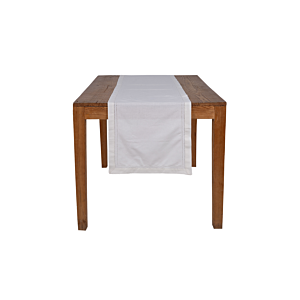 CHEMIN DE TABLE EN TISSU COTON 40x150CM - Blanc