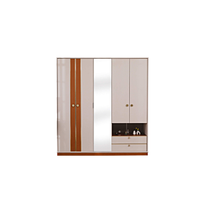 ARMOIRE PRIME 5 Portes et 2 Tiroirs – Marron /Beige Promos printemps