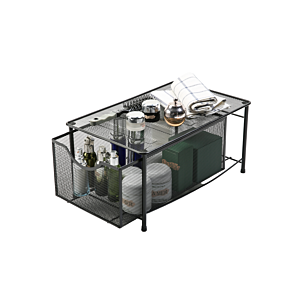Support de rangement multi-usage Avec 2 étagères - Noir Salle de bain