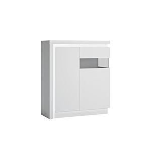 Vitrine WHITE LYON Avec Porte vitrée à droite - Blanc