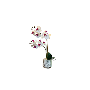 ORCHIDÉE ARTIFICIELLE EN POT 25x25x55cm - Blanc Plantes et fleurs artificielles