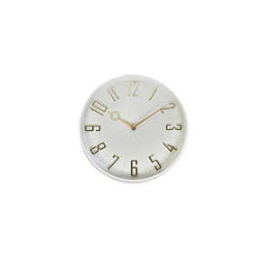 HORLOGE MURALE 30.6x30.6x4.5cm - Blanc / Doré Décorations