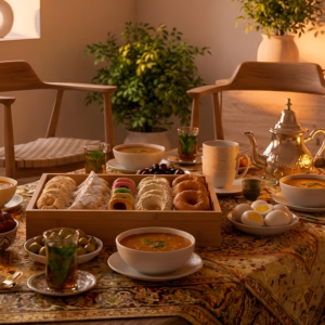 Plateau Marbré Bambou - Beige Naturel