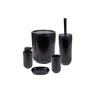 Set de salle de bain 5 pièces - Noir Gobelets et distributeurs de savon