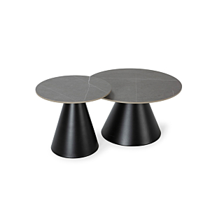 Set De 2 Tables Basses LOUNA - Gris Séjour