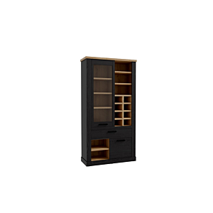 GRANDE VITRINE BLACK DURO - Chêne / Noir